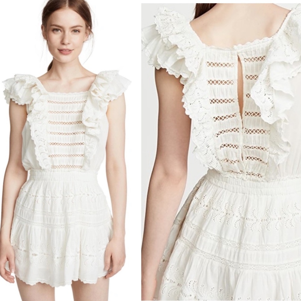 Loveshackfancy Dora white cotton dress size small